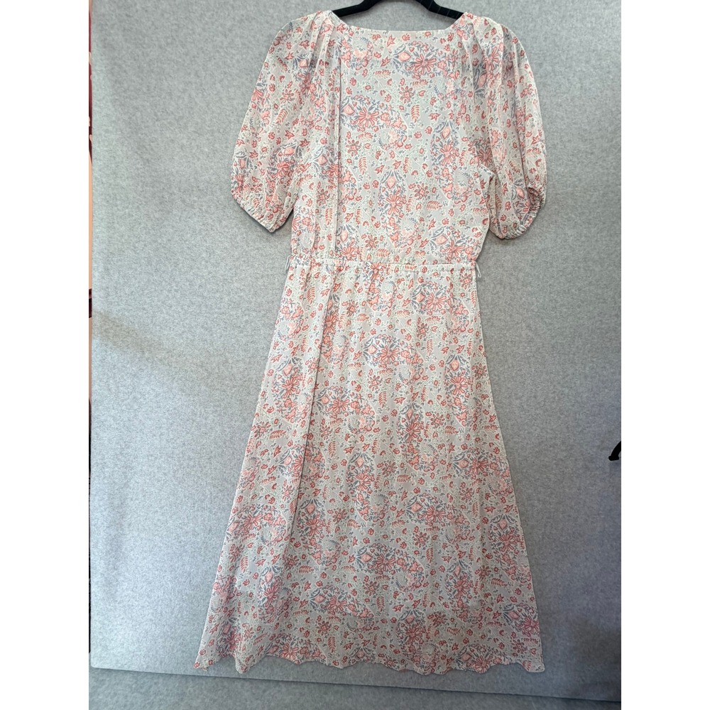 LC Lauren Conrad Playful Paisley Midi Dress Blue Pink Floral Cottagecore Medium - Picture 2 of 16